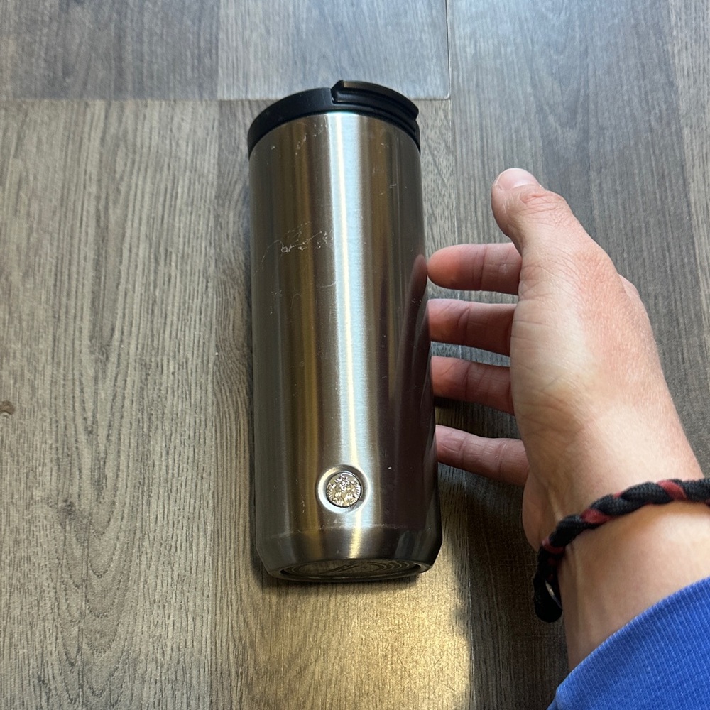 Starbucks Silver Thermos with Black Lid
